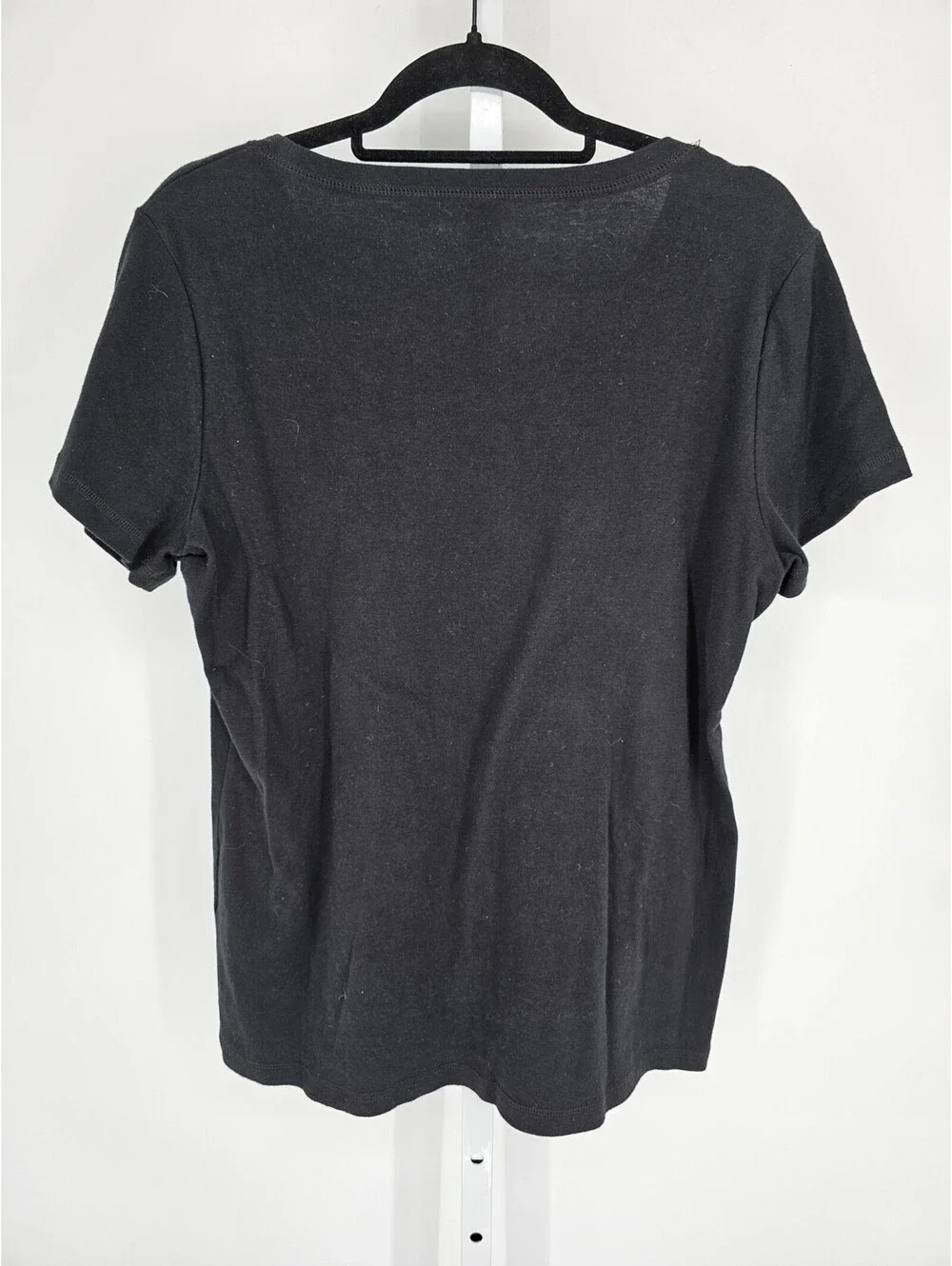 Caslon Womens Sz 1X Short Sleeve T Shirt Solid Black Cotton
